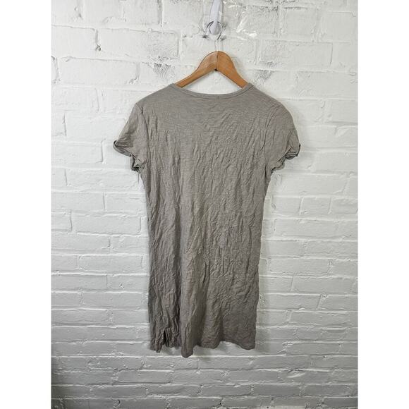 James Perse Women's Scoop Neck Pullover T-Shirt Dress Short Sleeve Tan Size 1 - Picture 2 of 4